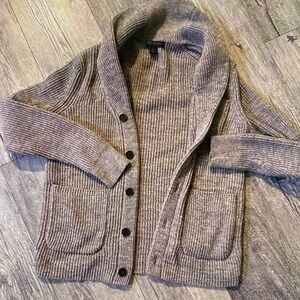 Banana Republic Men's Ribbed Gray Cardigan